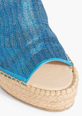 Missoni - Metallic crochet-knit espadrille wedge mules - Blue - EU 37