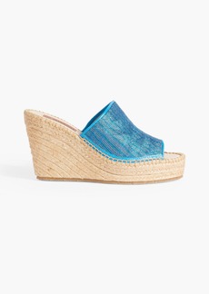 Missoni - Metallic crochet-knit espadrille wedge mules - Blue - EU 40