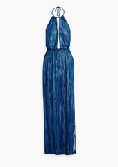Missoni - Metallic crochet-knit halterneck maxi dress - Blue - IT 42