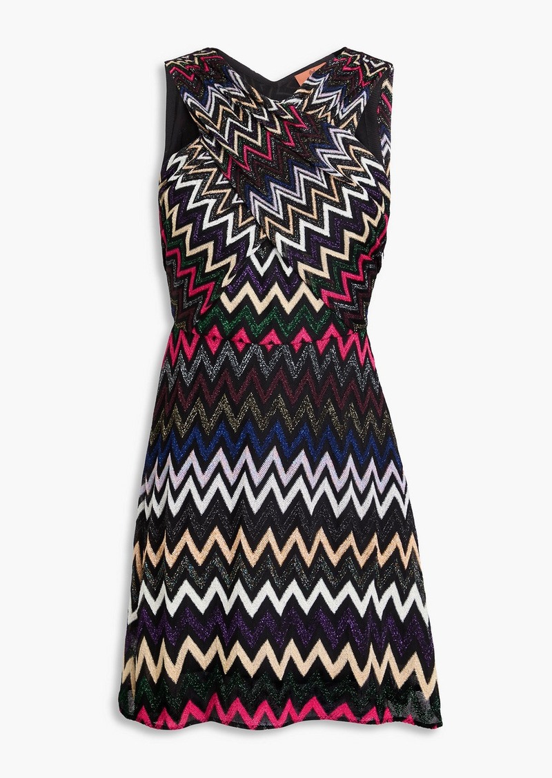 Missoni - Metallic crochet-knit mini dress - Black - IT 38