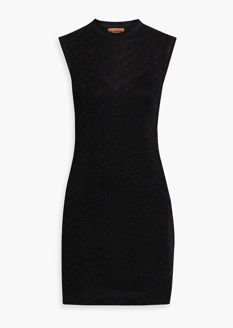 Missoni - Metallic crochet-knit mini dress - Black - IT 42