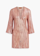 Missoni - Metallic crochet-knit mini dress - Pink - IT 40