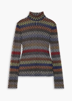 Missoni - Metallic crochet-knit turtleneck sweater - Black - IT 38