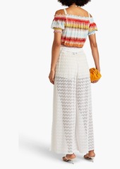 Missoni - Metallic crochet-knit wide-leg pants - White - IT 46