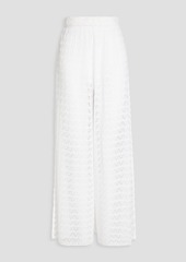 Missoni - Metallic crochet-knit wide-leg pants - White - IT 46