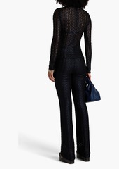 Missoni - Metallic crochet-knit wool-blend flared pants - Black - IT 40