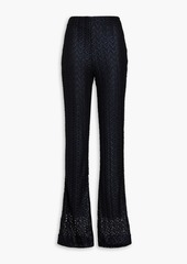 Missoni - Metallic crochet-knit wool-blend flared pants - Black - IT 40