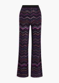 Missoni - Metallic crochet-knit wool-blend flared pants - Purple - IT 40