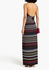 Missoni - Metallic cutout crochet-knit halterneck maxi dress - Black - IT 38