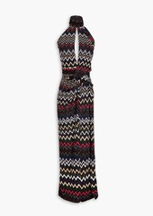 Missoni - Metallic cutout crochet-knit halterneck maxi dress - Black - IT 38