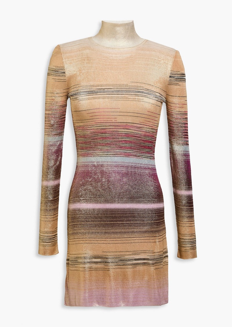 Missoni - Space-dyed metallic knitted turtleneck mini dress - Metallic - IT 46