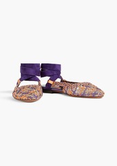 Missoni - Woven metallic leather and mesh ballet flats - Purple - EU 36