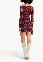 Missoni - Off-the-shoulder twisted jacquard-knit mini dress - Red - IT 38