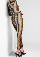 Missoni - Ruched metallic crochet-knit turtleneck maxi dress - Metallic - IT 40