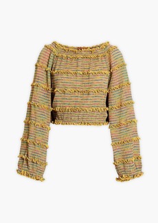 Missoni - Ruffled metallic crochet-knit top - Yellow - IT 40