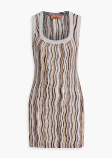 Missoni - Sequin-embellished crochet-knit mini dress - Brown - IT 38
