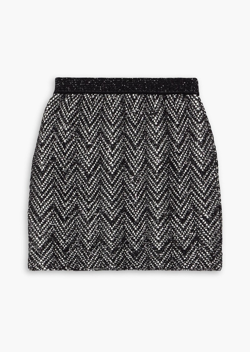 Missoni - Sequin-embellished crochet-knit mini skirt - Black - IT 40