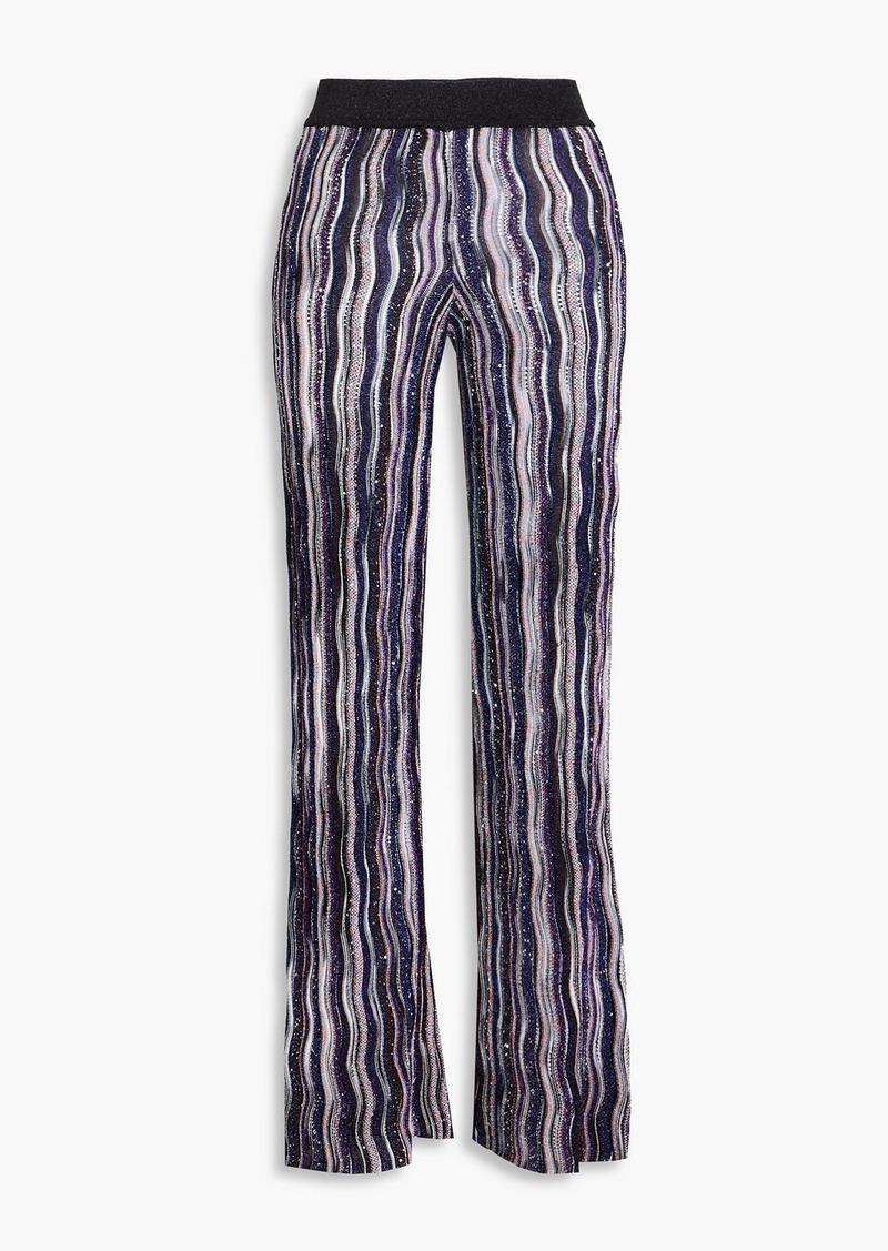 Missoni - Sequin-embellished crochet-knit flared pants - Black - IT 36