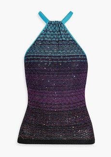 Missoni - Sequin-embellished crochet-knit halterneck tank - Purple - IT 42