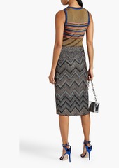 Missoni - Sequin-embellished metallic crochet-knit midi skirt - Blue - IT 40