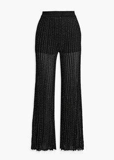 Missoni - Sequin-embellished metallic crochet-knit wide-leg pants - Black - IT 44