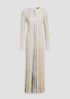 Missoni - Sequin-embellished striped ribbed-knit maxi dress - White - IT 42