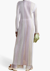 Missoni - Sequin-embellished striped ribbed-knit cardigan - Purple - IT 40