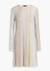 Missoni - Sequin-embellished striped ribbed-knit dress - Purple - IT 42
