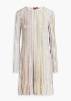 Missoni - Sequin-embellished striped ribbed-knit dress - Purple - IT 38