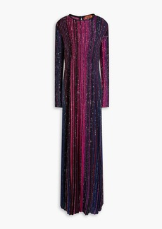 Missoni - Sequin-embellished striped ribbed-knit maxi dress - Pink - IT 40