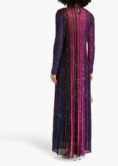 Missoni - Sequin-embellished striped ribbed-knit maxi dress - Pink - IT 38