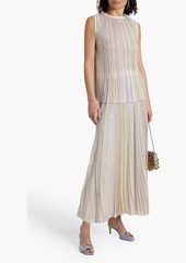 Missoni - Sequin-embellished striped ribbed-knit maxi skirt - Purple - IT 38