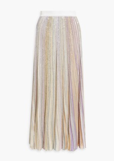 Missoni - Sequin-embellished striped ribbed-knit maxi skirt - Purple - IT 42