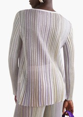 Missoni - Sequin-embellished striped ribbed-knit top - Purple - IT 40