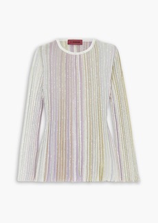 Missoni - Sequin-embellished striped ribbed-knit top - Purple - IT 40