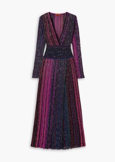 Missoni - Sequin-embellished striped ribbed silk-blend maxi dress - Purple - IT 40