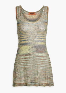 Missoni - Sequined space-dyed crochet-knit tank - Green - IT 48