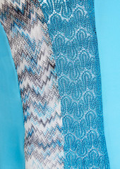 Missoni - Silk crepe de chine and metallic crochet-knit tank - Blue - IT 40