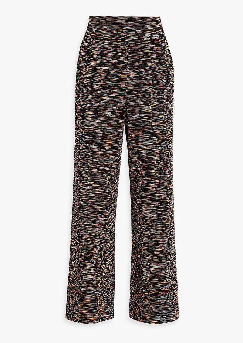 Missoni - Space-dyed crochet-knit flared pants - Black - IT 44