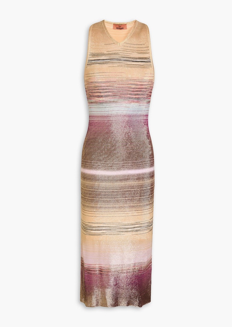 Missoni - Space-dyed metallic knitted midi dress - Metallic - IT 38