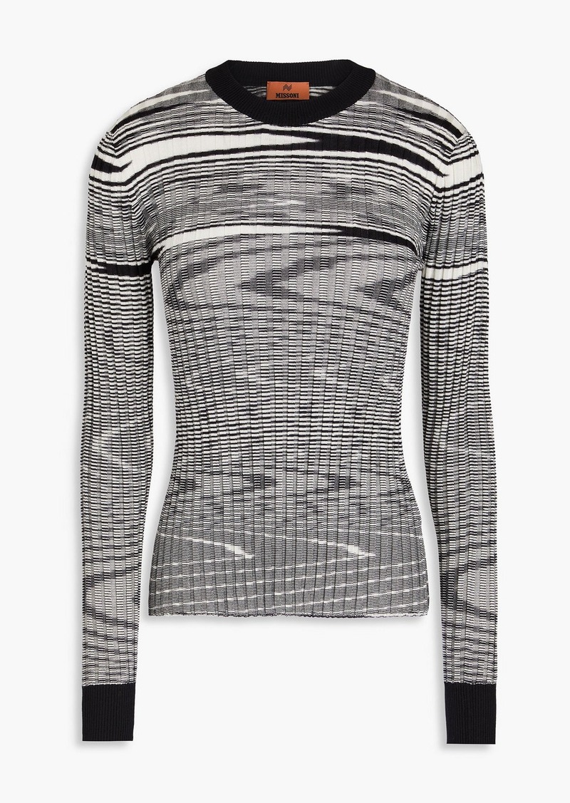 Missoni - Space-dyed ribbed cashmere and silk-blend sweater - Black - IT 36