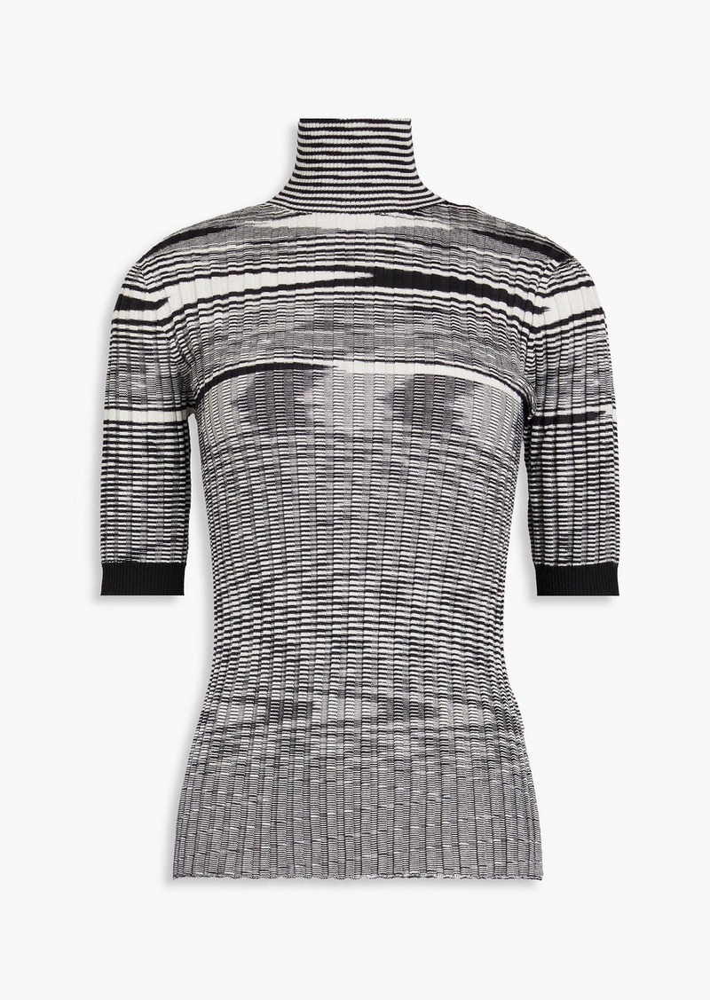 Missoni - Space-dyed ribbed cashmere and silk-blend turtleneck top - Black - IT 42