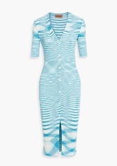 Missoni - Space-dyed ribbed-knit midi dress - Blue - IT 38