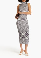 Missoni - Space-dyed ribbed-knit turtleneck midi dress - Purple - IT 42