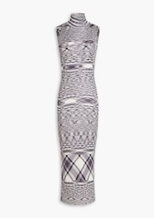 Missoni - Space-dyed ribbed-knit turtleneck midi dress - Purple - IT 42