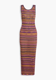 Missoni - Space-dyed striped crochet-knit midi dress - Purple - S