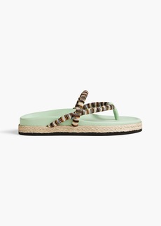 Missoni - Striped crochet-knit and leather espadrille sandals - Green - EU 35