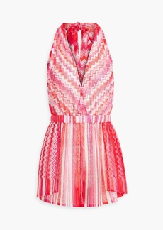 Missoni - Striped crochet-knit halterneck playsuit - Pink - IT 44