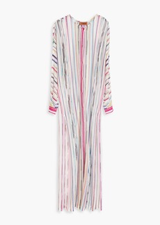 Missoni - Striped crochet-knit maxi dress - Pink - M