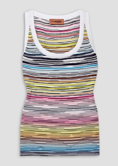 Missoni - Striped crochet-knit wool-blend tank - White - IT 48